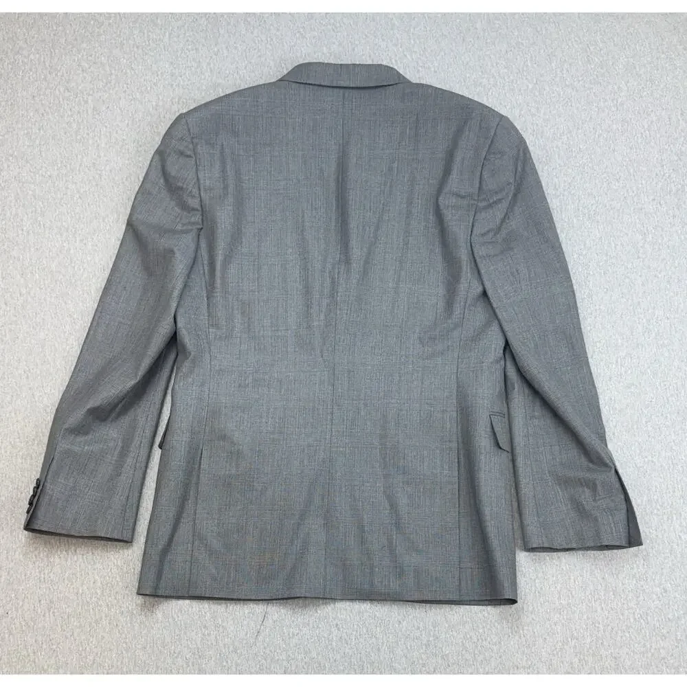 Express Blazer Mens 38R‎ Glen Plaid Wool Blend Stretch 2-Button Single Breast